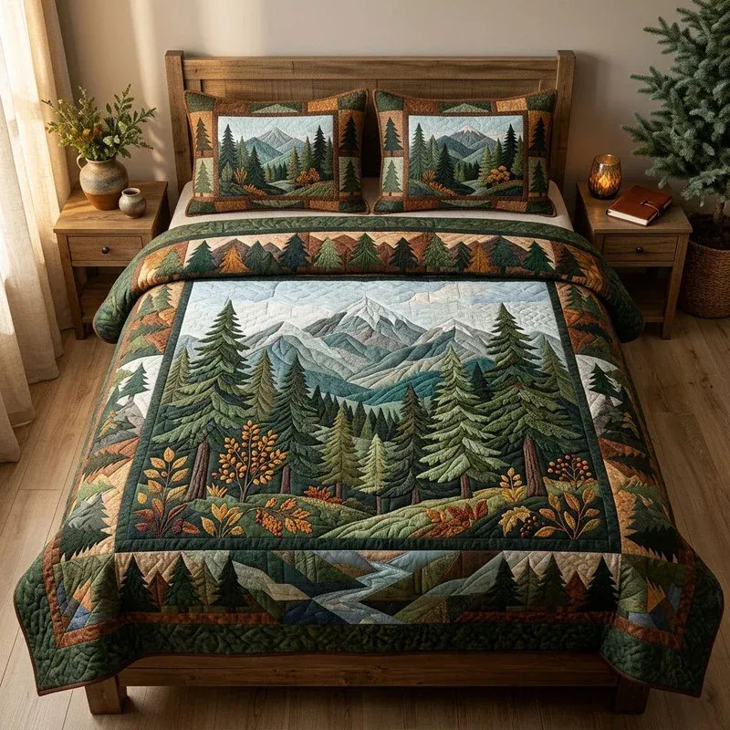 Alpine Mountain Route Bamboo Quilt Bedding Set