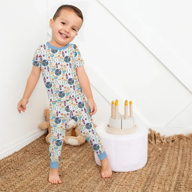 Passover Meal Bamboo Two Piece Short Sleeve Pajama Set