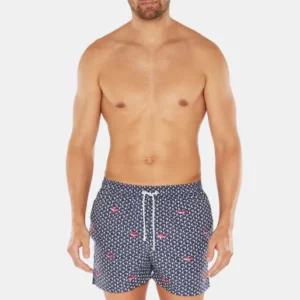 Short de bain Homme brodé Requin Marine 1