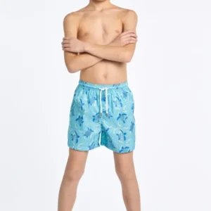 Short de bain Enfant Tortue Bleu 1