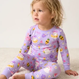 Summerween Ghost Pool Party Bamboo Two Piece Long Sleeve Pajama Set