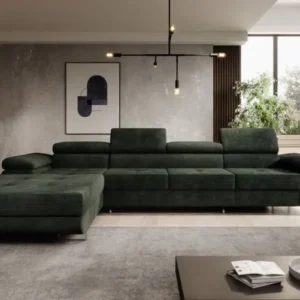 Designer Ecksofa Calvera Maxi mit Schlaf- und Klappfunktion in Cord