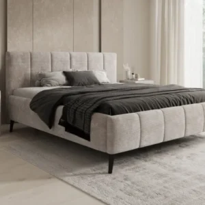 Designer Polsterbett Valerio in Cord mit höhenverstellbarem Lattenrost