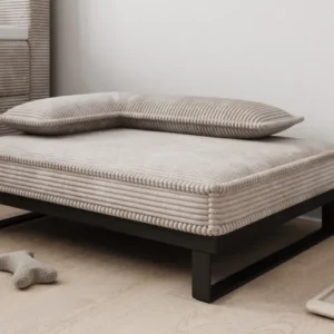 Hundebett Milo – 80×60 cm mit Cordbezug & Metallrahmen