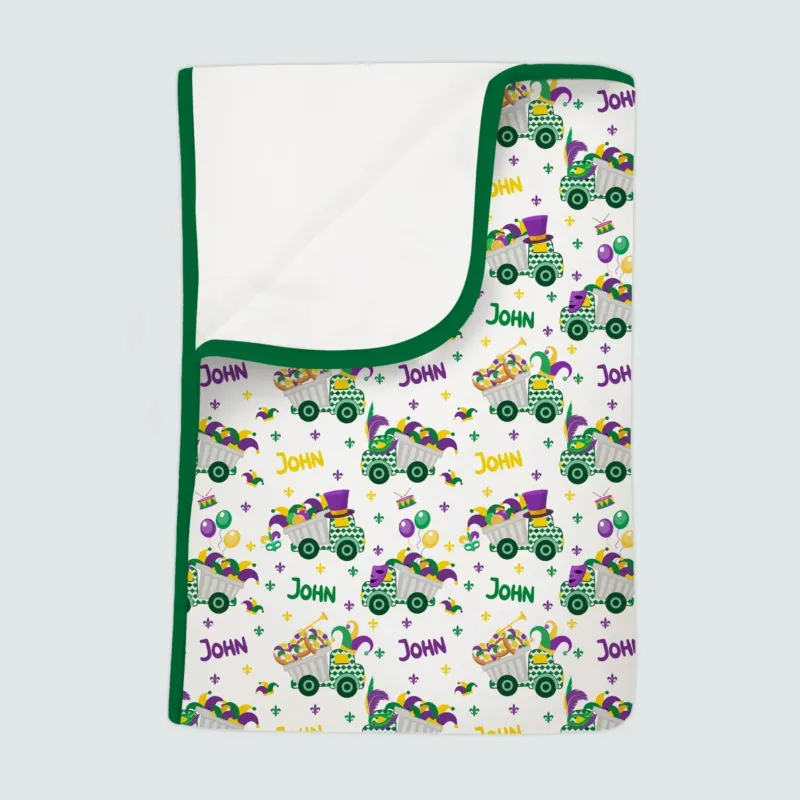 Mardi Gras Trucks Bamboo Blanket