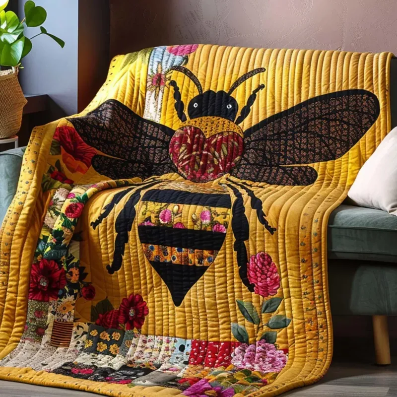 Bee Blossom Bamboo Quilt Blanket