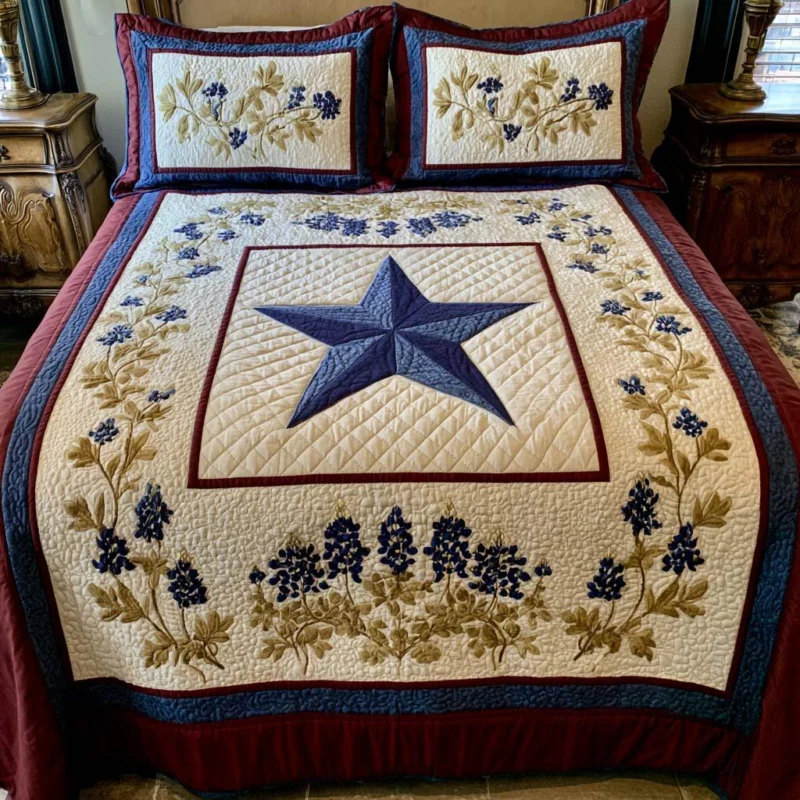 Bluebonnet Haven Bamboo Quilt Bedding Set