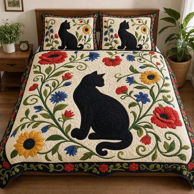 Botanical Paws Bamboo Quilt Bedding Set