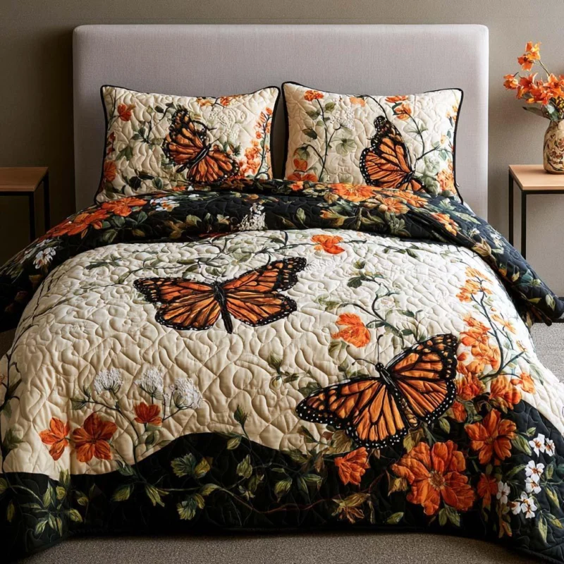 Butterfly Escape Bamboo Quilt Bedding Set