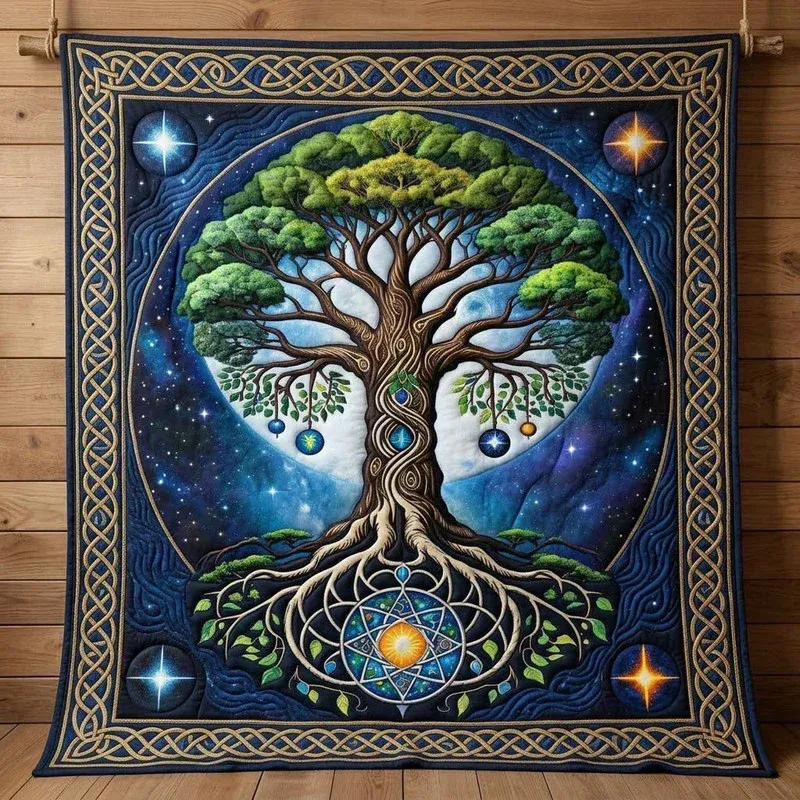 Cosmic Tree Bamboo Quilt Blanket