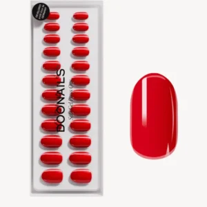 Rose Red Medium Round Soft Gel Press Ons