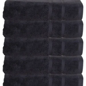 Hotel badhanddoeken antraciet - 5 stuks