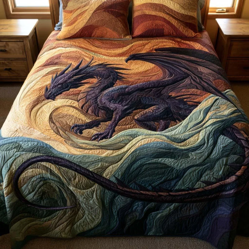 Dragon Kingdom Bamboo Quilt Bedding Set