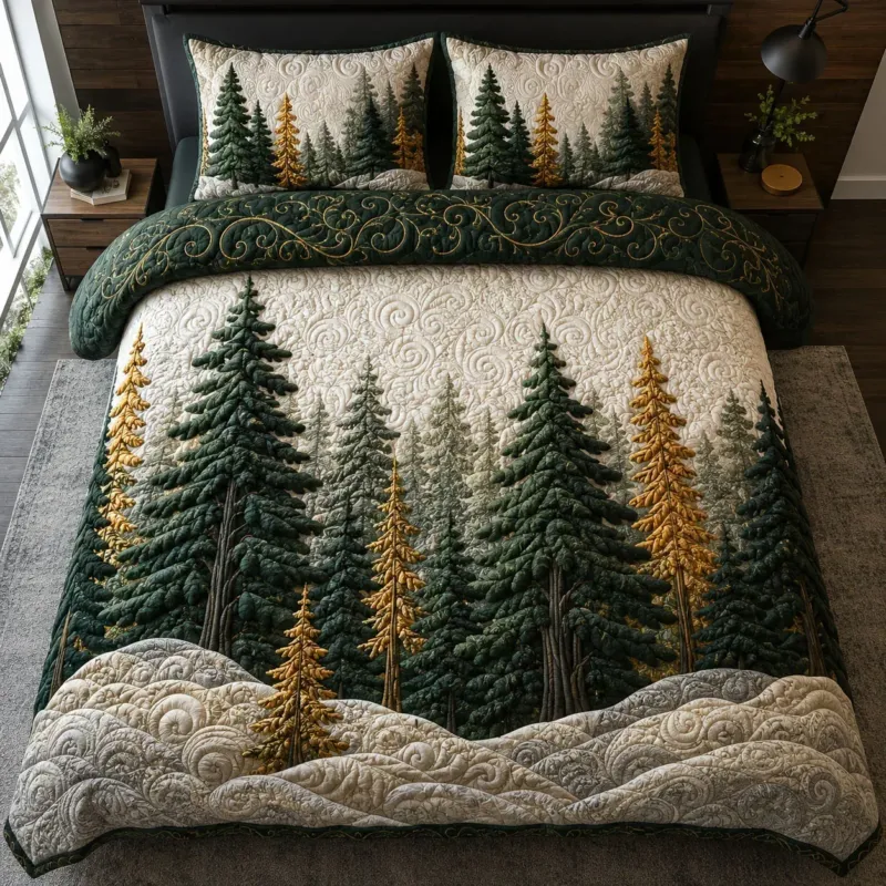 Evergreen Woods Bamboo Quilt Bedding Set