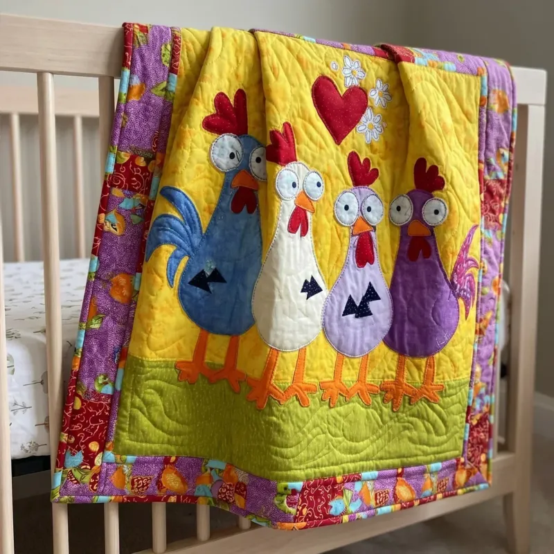 Farmstead Chicken Bamboo Quilt Blanket