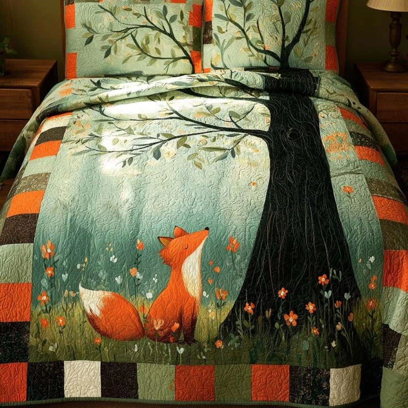 Fox Adventure Bamboo Quilt Bedding Set
