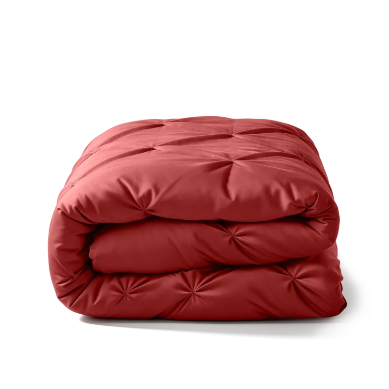 HappyBed Dekbed wasbaar all season met luxe plooien en zijdezachte afwerking in Umber kleur