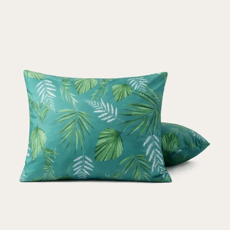 HappyBed Kussenslopen | Green Leaves | Set van 2 | Microvezel