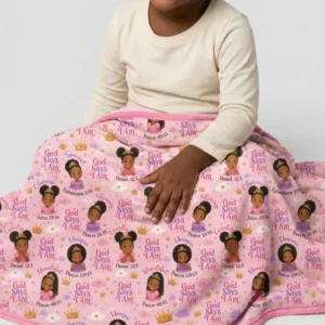 Black Princess God Says I Am Bamboo Blanket