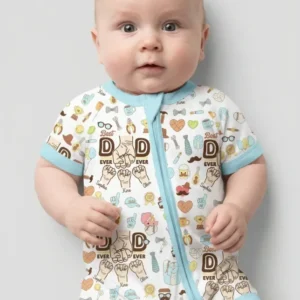 Custom Kids Name Best Dad Ever Bamboo Shorty Zippy