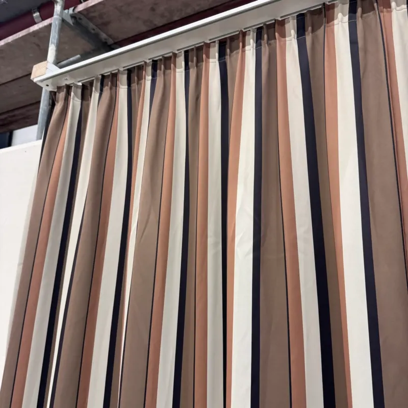Gardine Braun Erdtöne 230x135 Streifen Verdunkler Vorhang Gebraucht