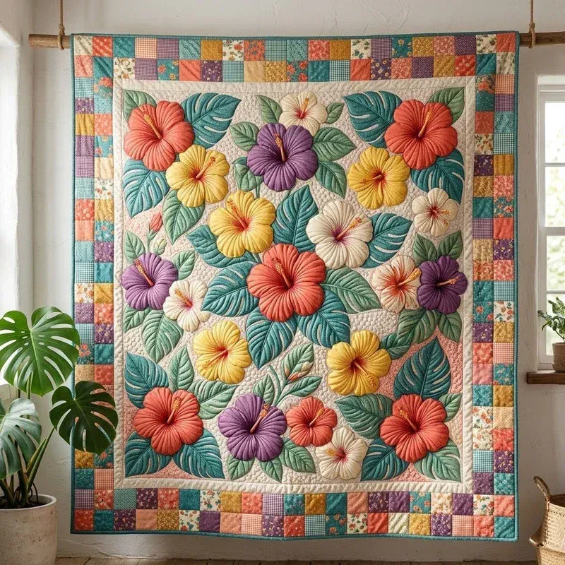 Island Blossom Bamboo Quilt Blanket