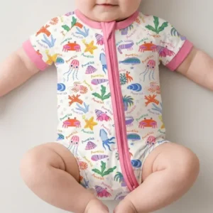 Tide Pool Pals Custom Name Bamboo Shorty Zippy