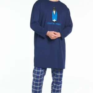 Chemise de nuit Maxi Tee-shirt Homme Tenue de Soirée Marine 1