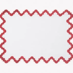 Matouk Aziza Placemat in color Scarlet.