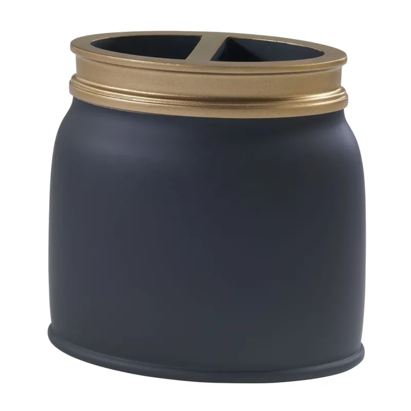 Memphis Matte Black & Gold Tbrush Holder