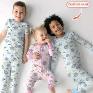 Custom Name Soccer Dad Team Matching Two Piece Long Sleeve Pajama Set