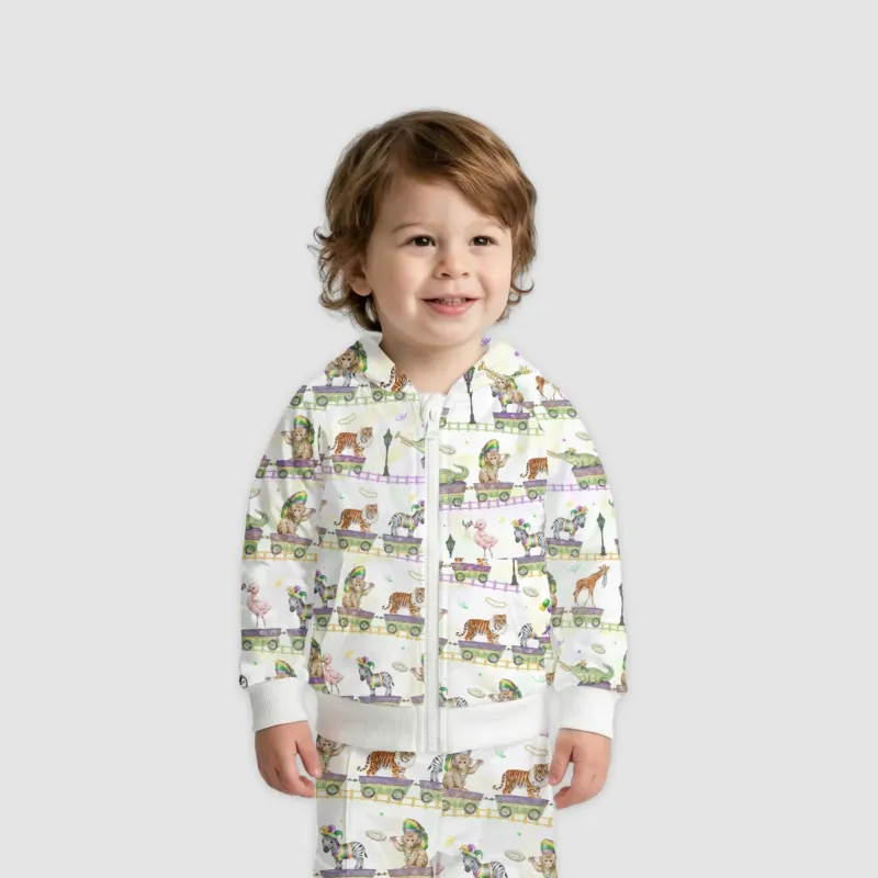 Mardi Gras Jungle Krewe Bamboo Zip Hoodie