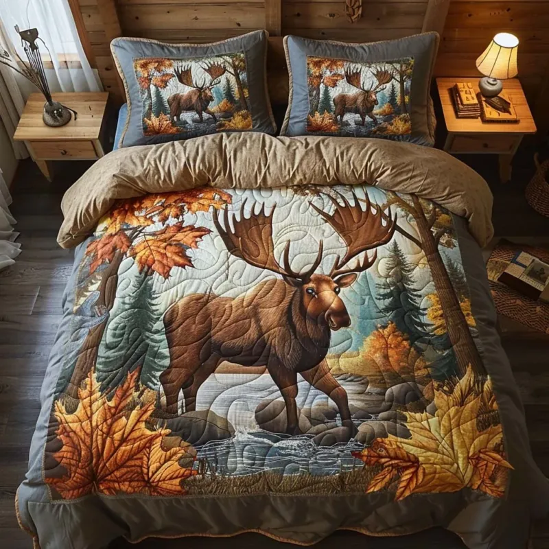 Moose Spirit Bamboo Quilt Bedding Set