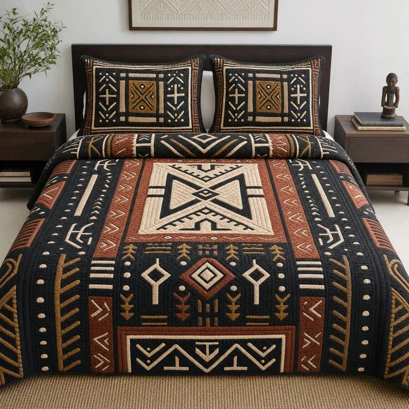 Mudcloth Heritage Bamboo Quilt Bedding Set