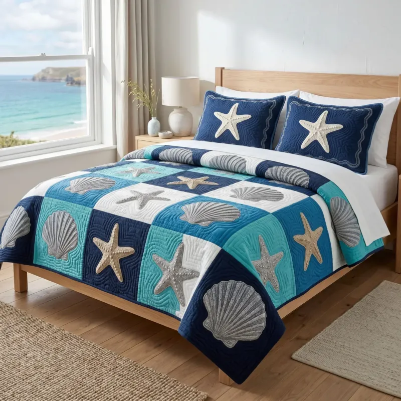 Ocean Haven Bamboo Quilt Bedding Set