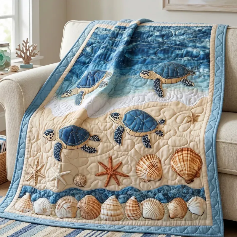 Oceanic Wanderer Bamboo Quilt Blanket