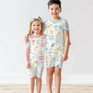 "Allah Is So Much Bigger Than..." Family Matching Bamboo Two Piece Short Sleeve Shorts Pajama Set