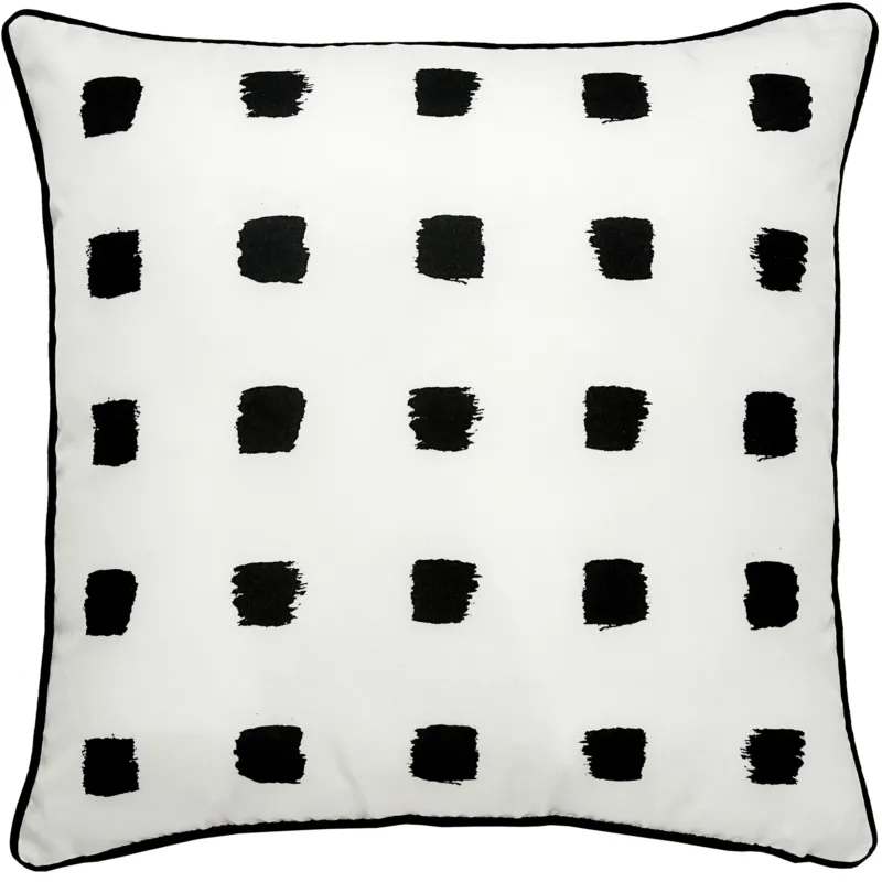Rockhill White with Black Accents Pillow 22"x22"