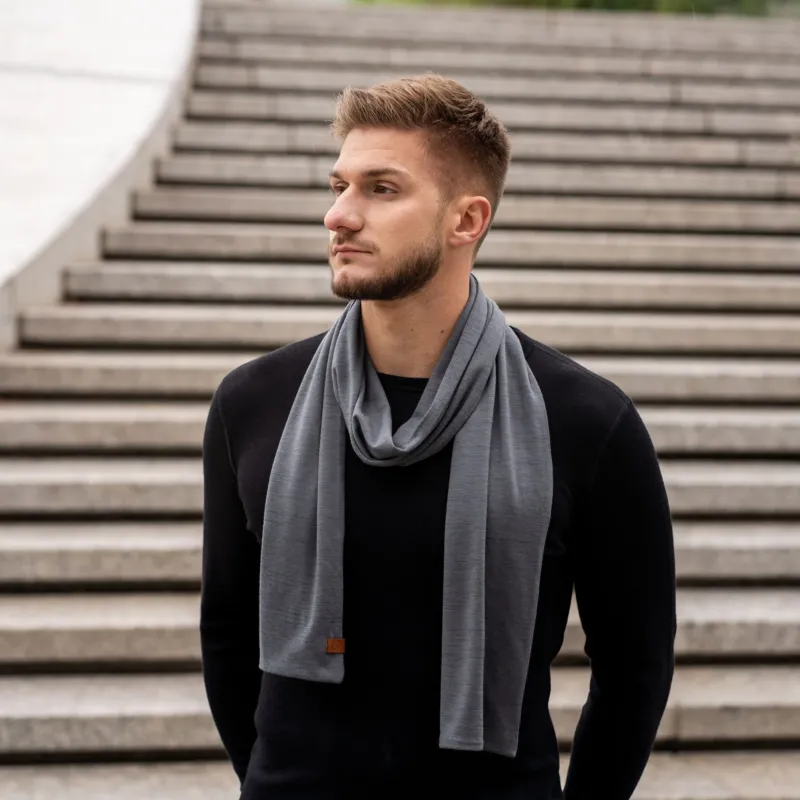 Herren Merino Schal Perfektes Grau