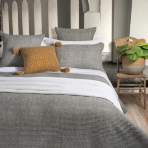 Home Chambray Grey Coverlet 100% Cotton