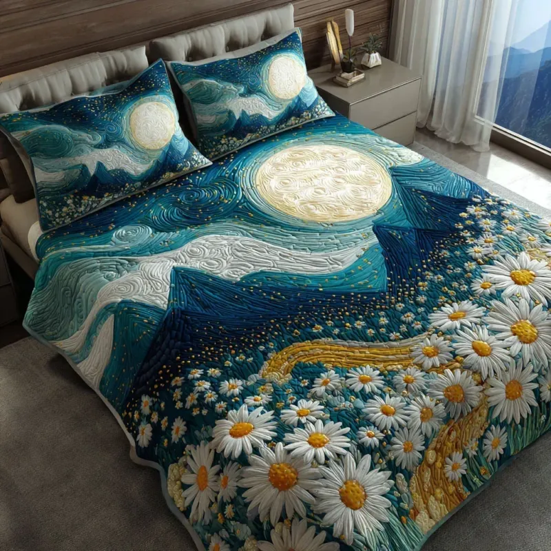 Silver Moon Bamboo Quilt Bedding Set