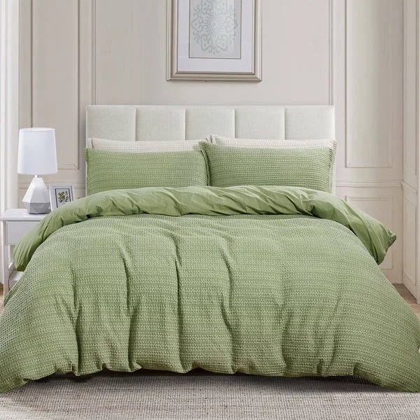 Solene Green Percale Cotton Duvet Cover Set – 200 TC, Soft & Durable