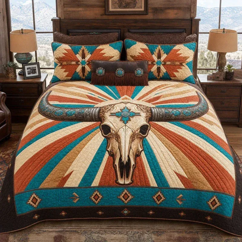 Southwest Geometric Horizon Bamboo Quilt Bedding Set