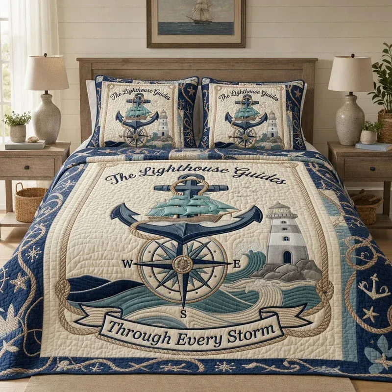Stormy Sea Light Bamboo Quilt Bedding Set
