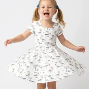 Mine Seagull Snack Bamboo Twirl Dress