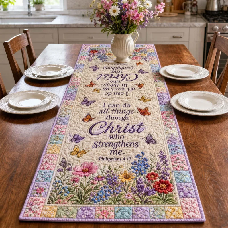 Trust Brings Peace Quilt Table Runner