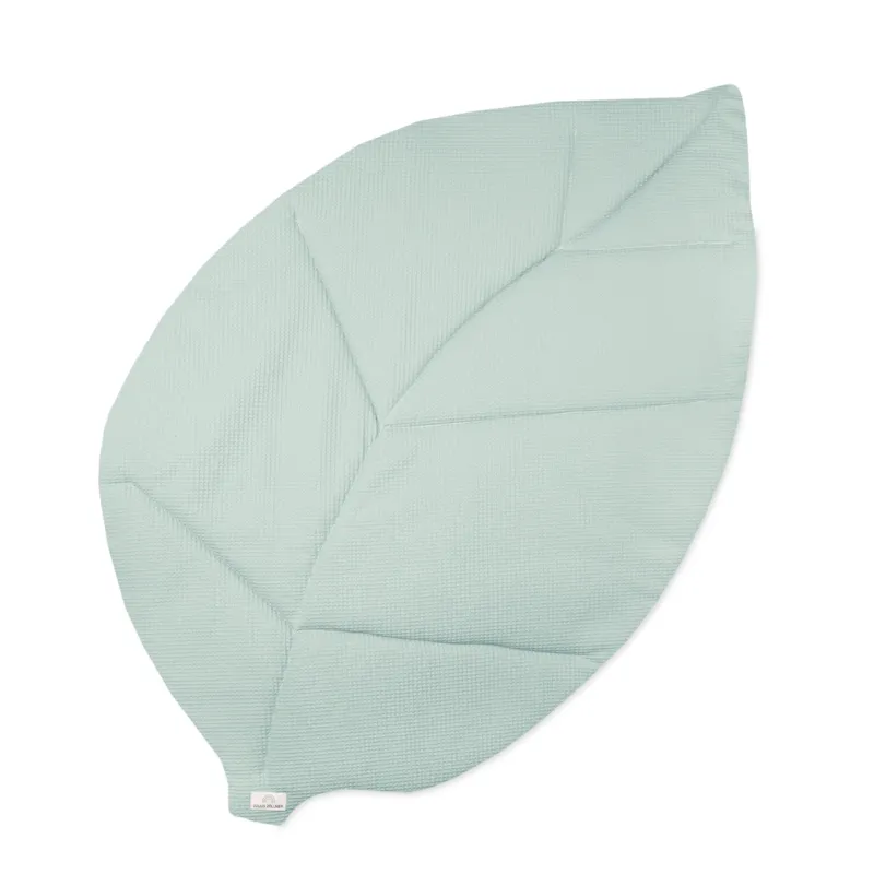 Krabbeldecke Blatt, Waffelpiqué Lagoon