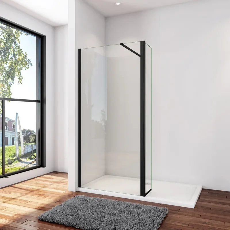 Walk In Duschwand Dusche 110+40 x H.200 cm 8mm NANO Glas Glaswand Duschhaus