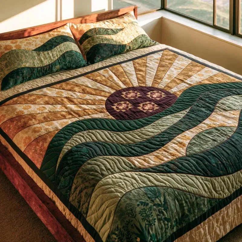 Warm Meadow Breeze Bamboo Quilt Bedding Set