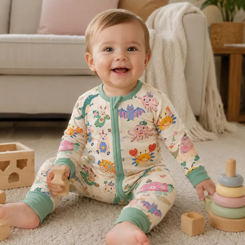 Whimsical Animal Friends Bamboo Convertible Zippy